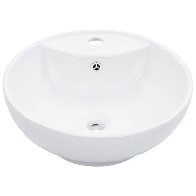 Vidaxl -Waschbecken mit Landung 46,5 x 18 cm Keramik Weiß