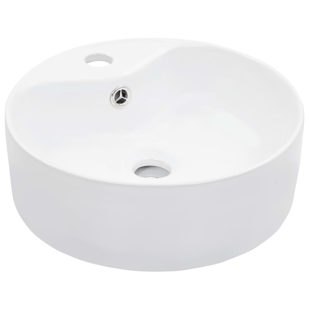 Vidaxl -Waschbecken mit Landung 36x13 cm Keramik Weiß