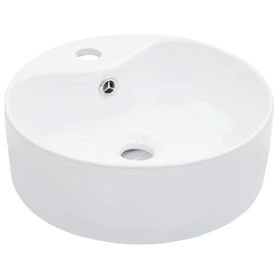 Vidaxl -Waschbecken mit Landung 36x13 cm Keramik Weiß
