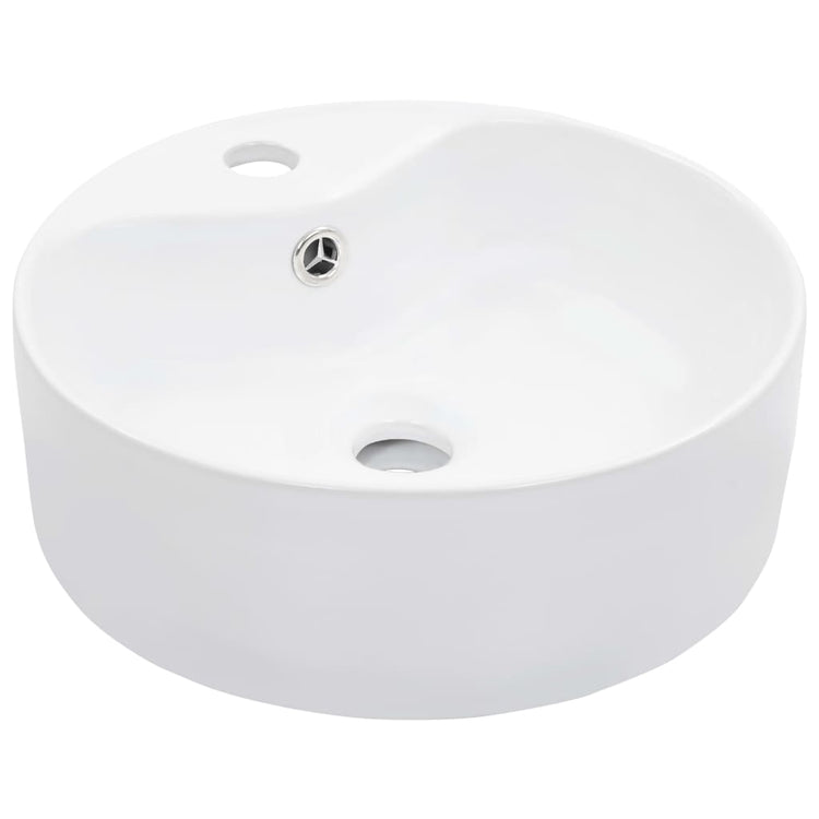 Vidaxl -Waschbecken mit Landung 36x13 cm Keramik Weiß