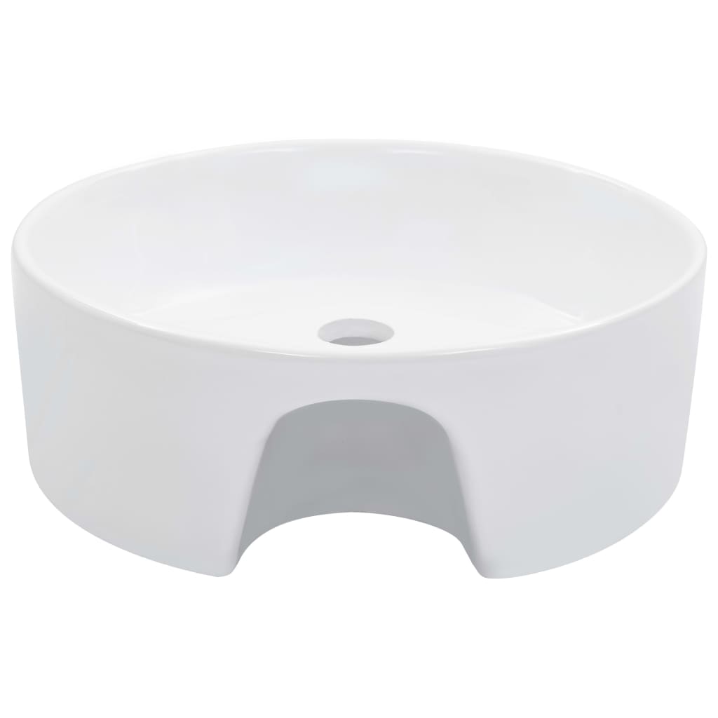 Vidaxl -Waschbecken mit Landung 36x13 cm Keramik Weiß