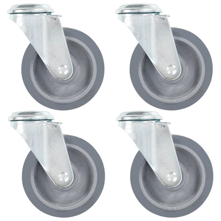 Vidaxl-Lenkrollen mit Bolzenlöchern 4 Stück 100 mm