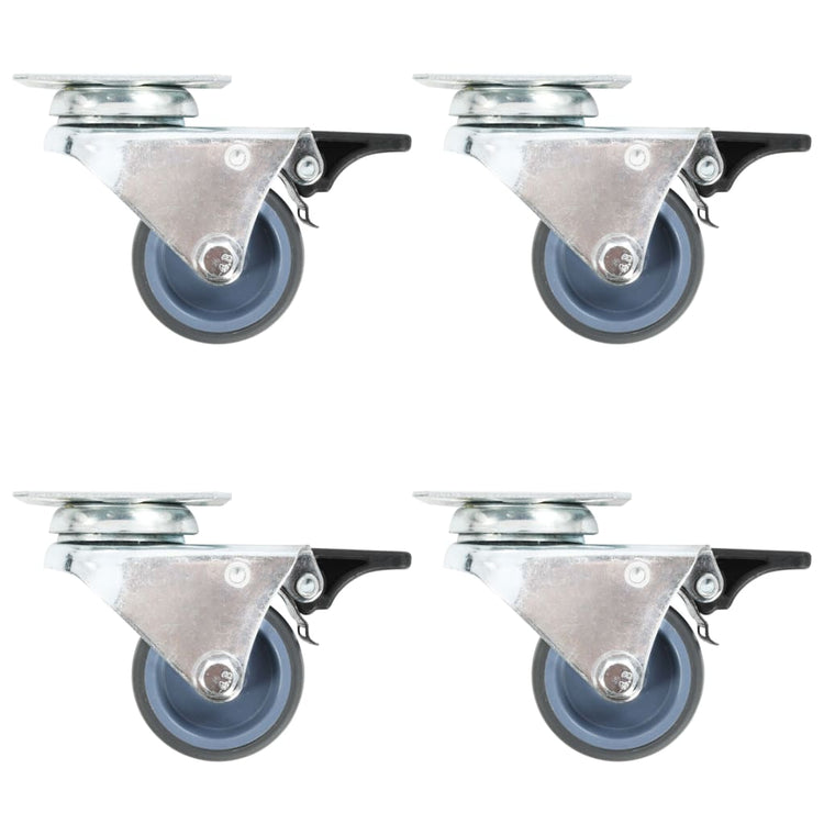 Vidaxl -Schwenkräder doppelt mit Doppelbremsen 4 ST 50 mm