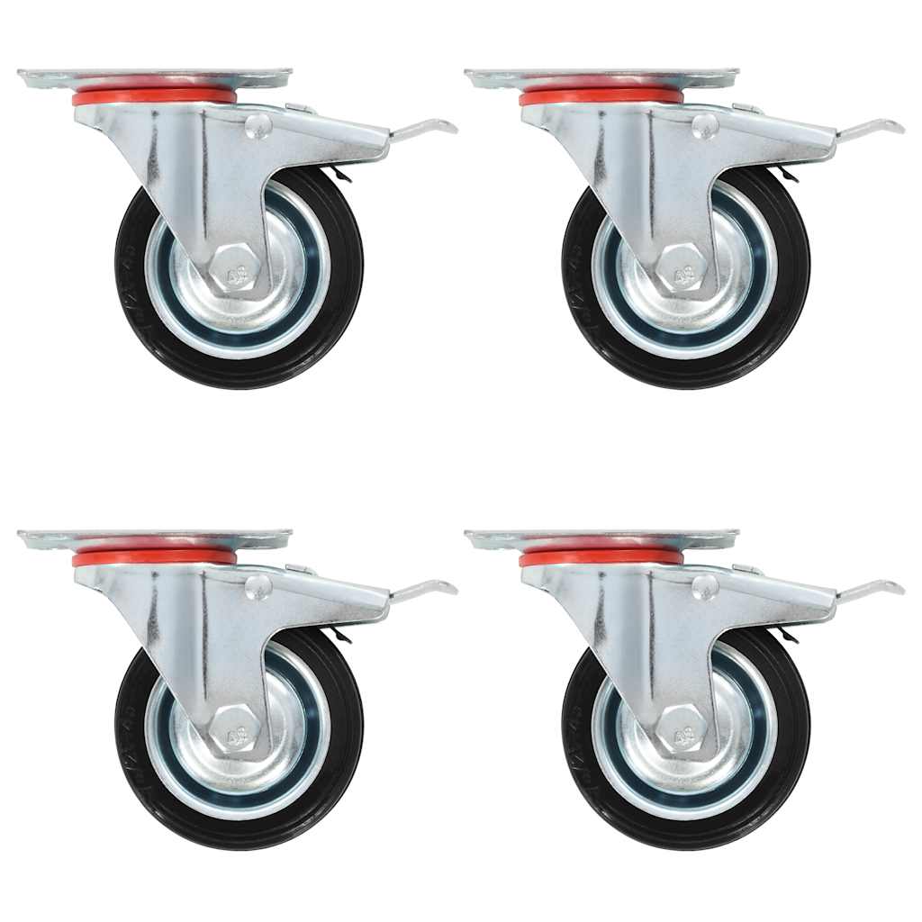 Vidaxl -Schwenkräder mit Doppelbremsen 4 PCs 75 mm