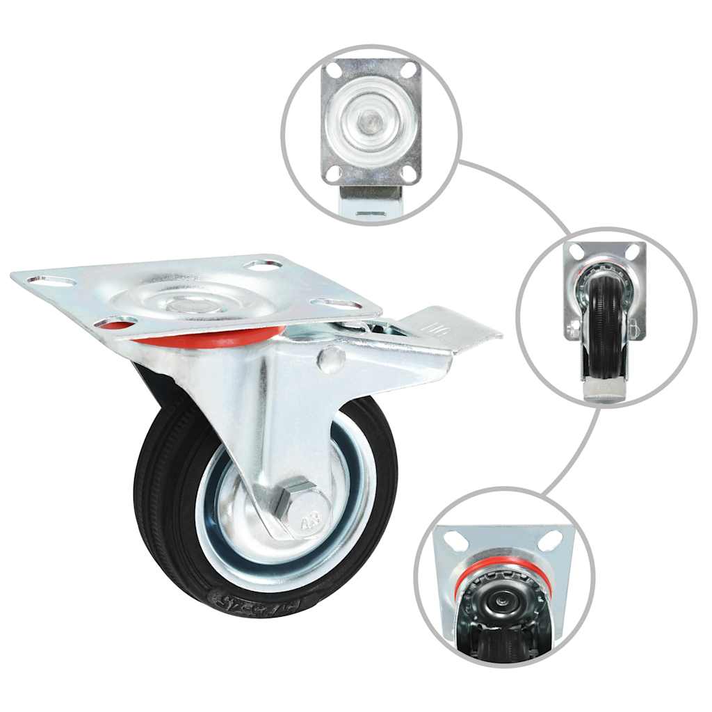 Vidaxl -Schwenkräder mit Doppelbremsen 4 PCs 75 mm