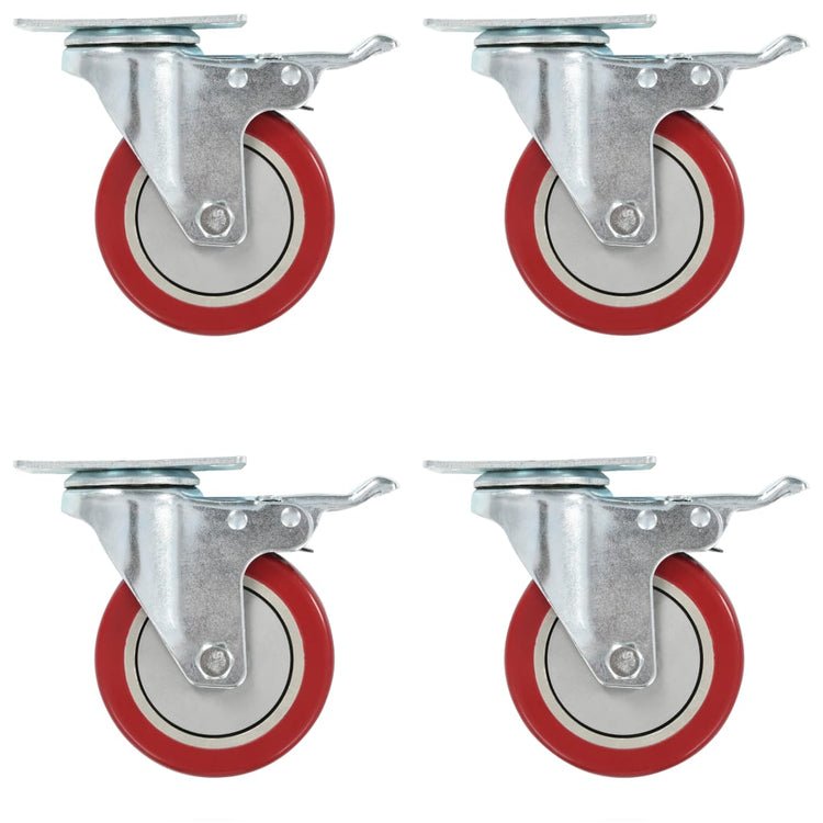 Vidaxl -Schwenkräder mit Doppelbremsen 4 pc 100 mm
