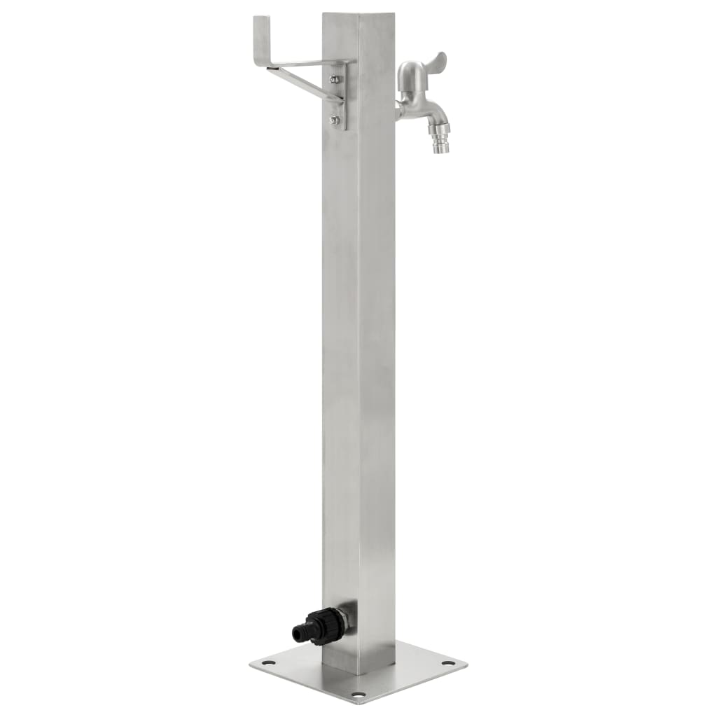 Vidaxl Garten Wassersäule Quadrat 65 cm Edelstahl