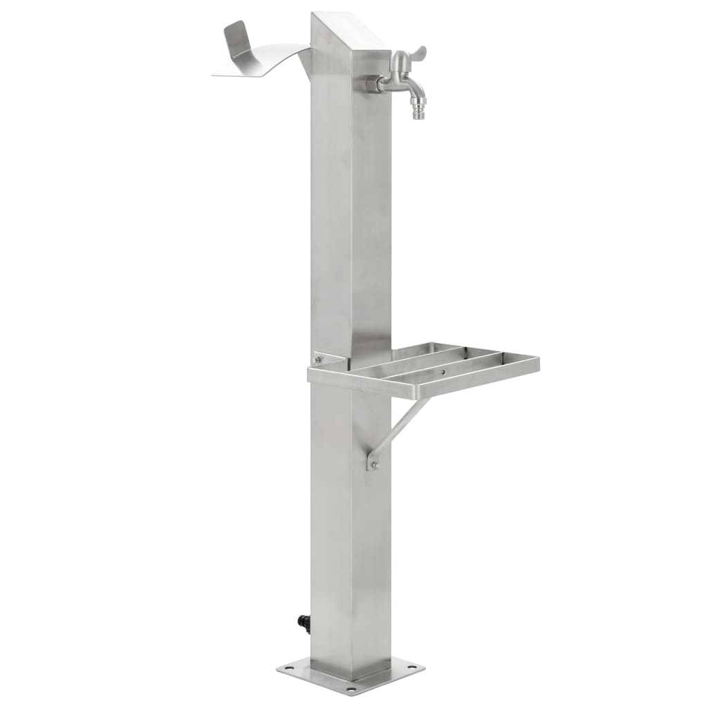 VIDAXL Garten Wassersäule Quadrat 95 cm Edelstahl