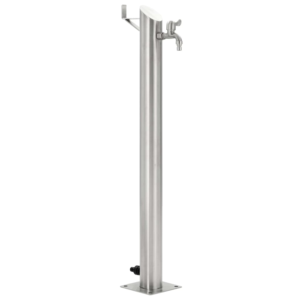 Vidaxl Gartenwassersäule rund 95 cm Edelstahl