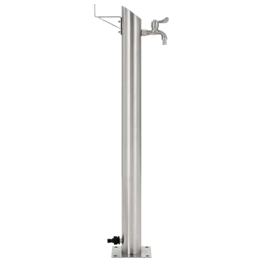Vidaxl Gartenwassersäule rund 95 cm Edelstahl