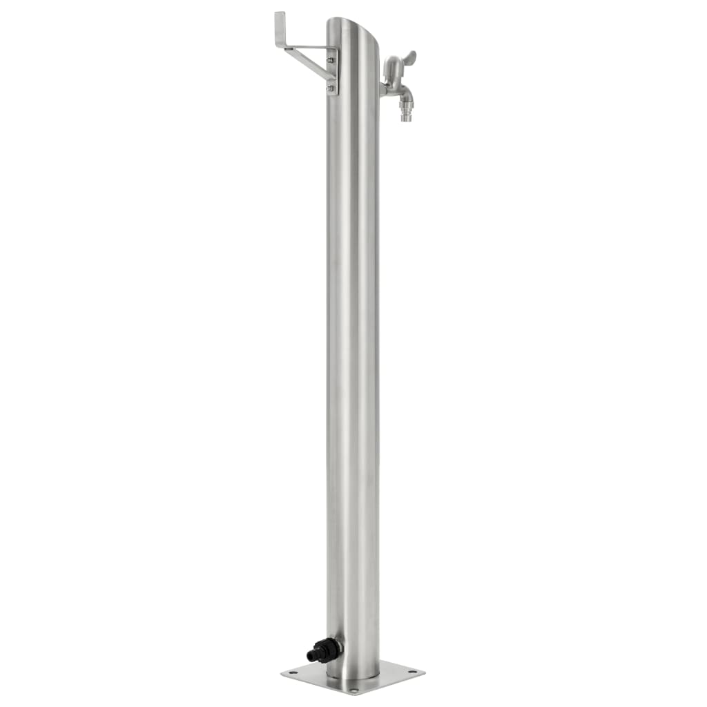Vidaxl Gartenwassersäule rund 95 cm Edelstahl