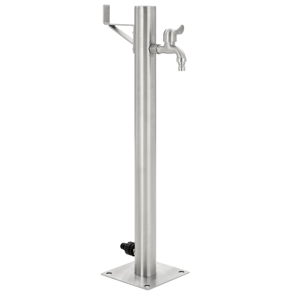 Vidaxl Garten Wassersäule rund 65 cm Edelstahl