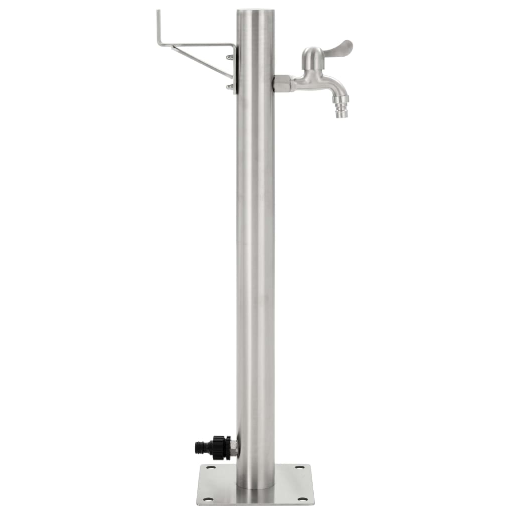 Vidaxl Garten Wassersäule rund 65 cm Edelstahl