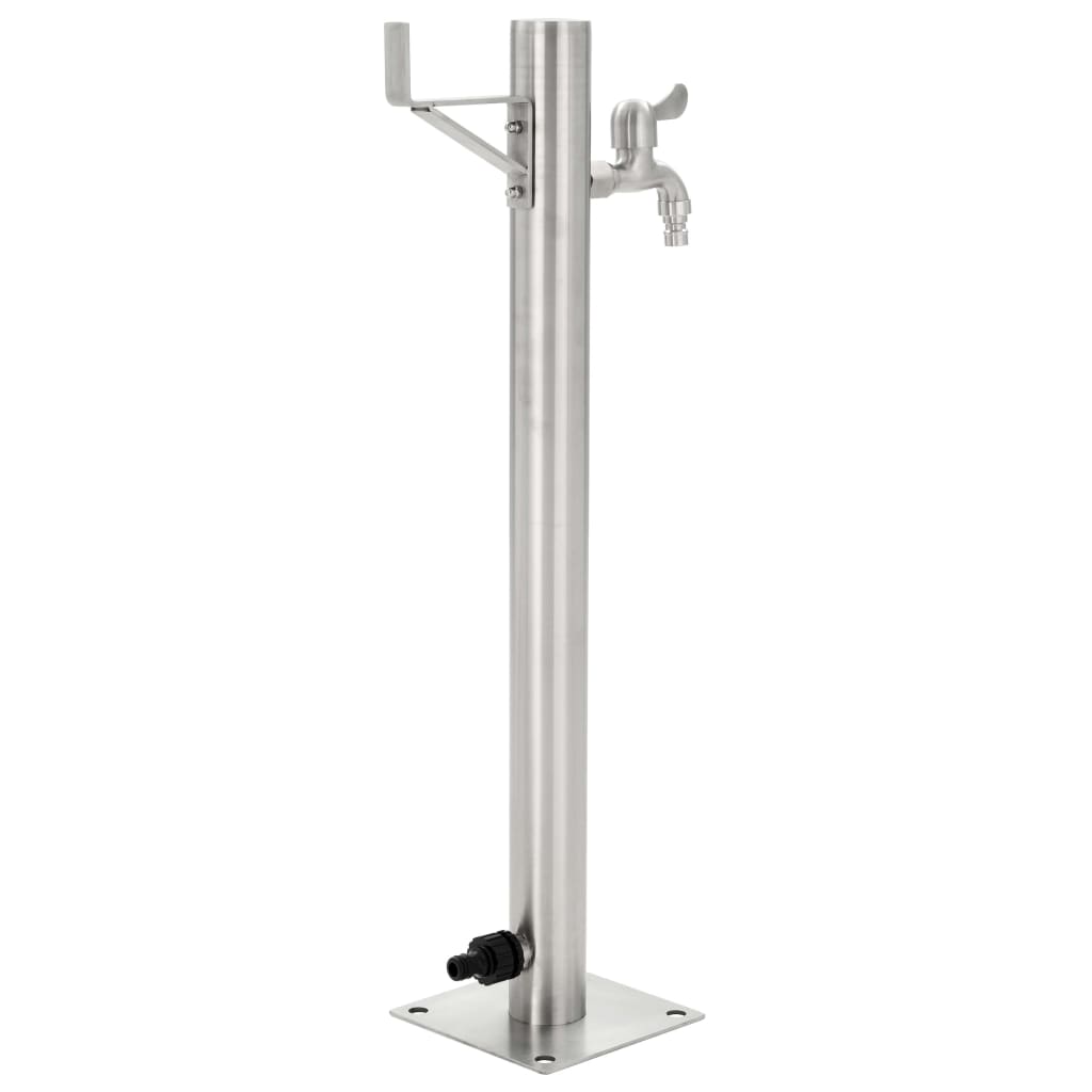 Vidaxl Garten Wassersäule rund 65 cm Edelstahl