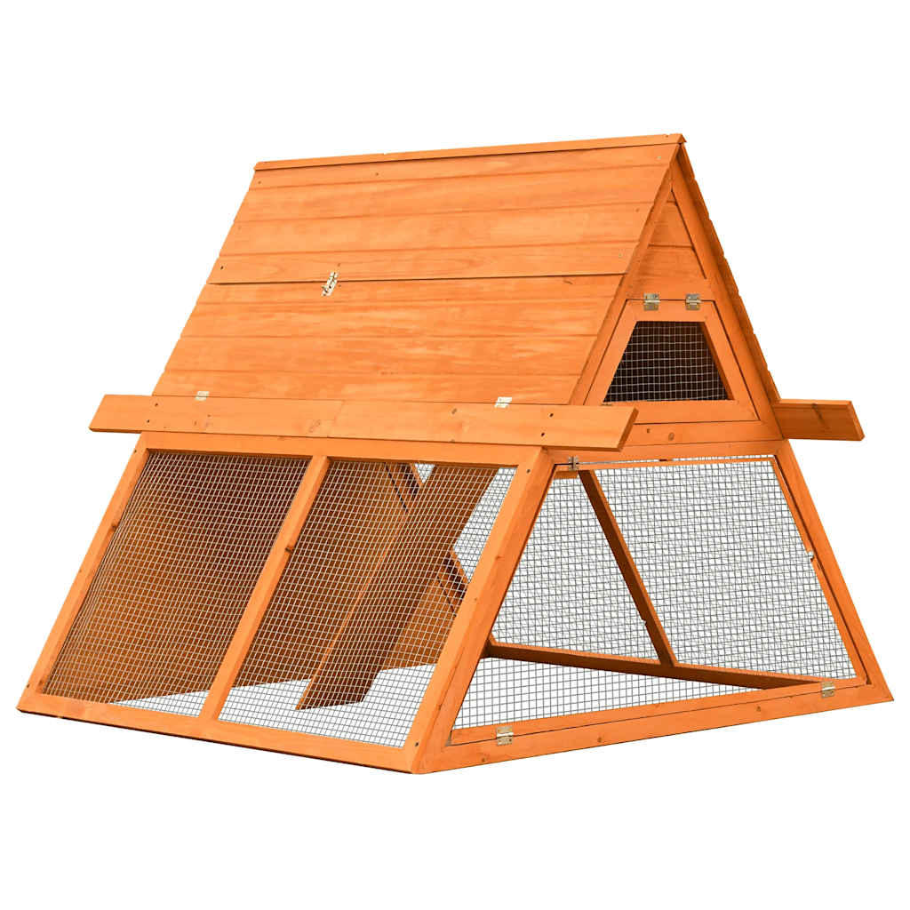 Vidaxxl Kaninchenstall 152x128x108 cm aus massivem Kiefern- und Fichtenholz
