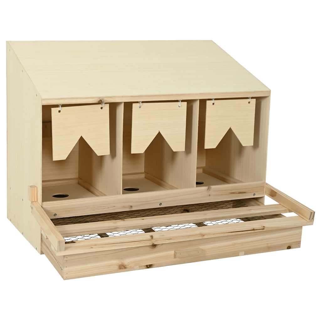 Vidaxl Chicken Shelter 3 Fächer 93x40x65 cm Festkiefer