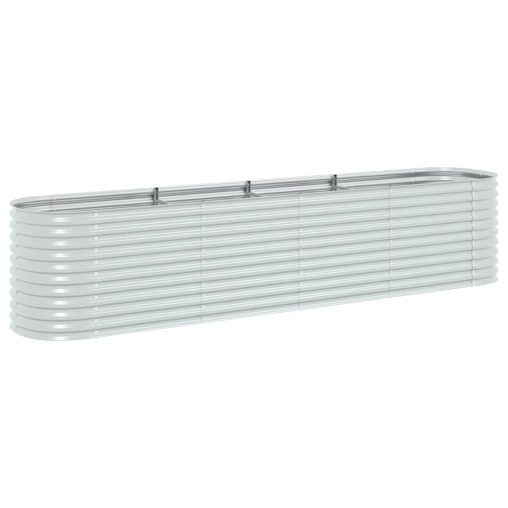 VIDAXL -Pflanzer 400 x 80 x 81 cm verzinktes Stahl Silber angehoben