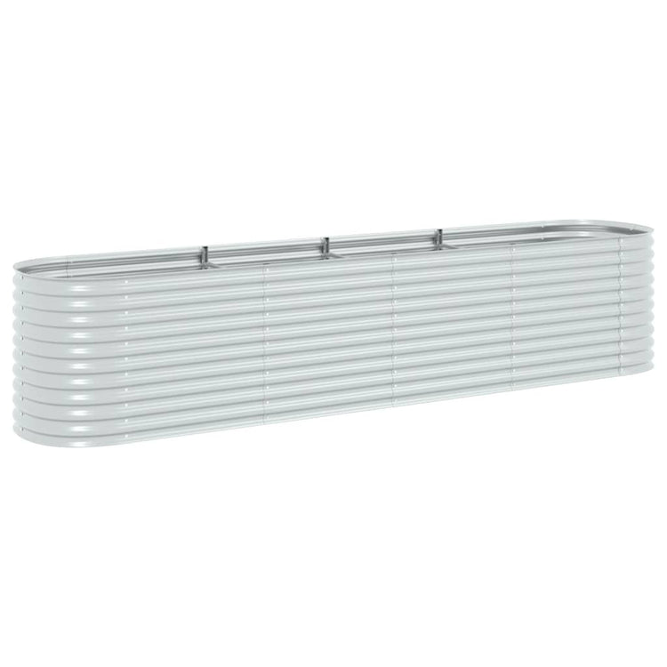 VIDAXL -Pflanzer 400 x 80 x 81 cm verzinktes Stahl Silber angehoben