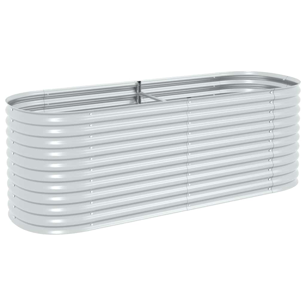 VIDAXL -Pflanzer erhöhte 240 x 80 x 81 cm verzinkte Stahl Silber