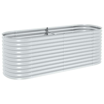 VIDAXL -Pflanzer erhöhte 240 x 80 x 81 cm verzinkte Stahl Silber