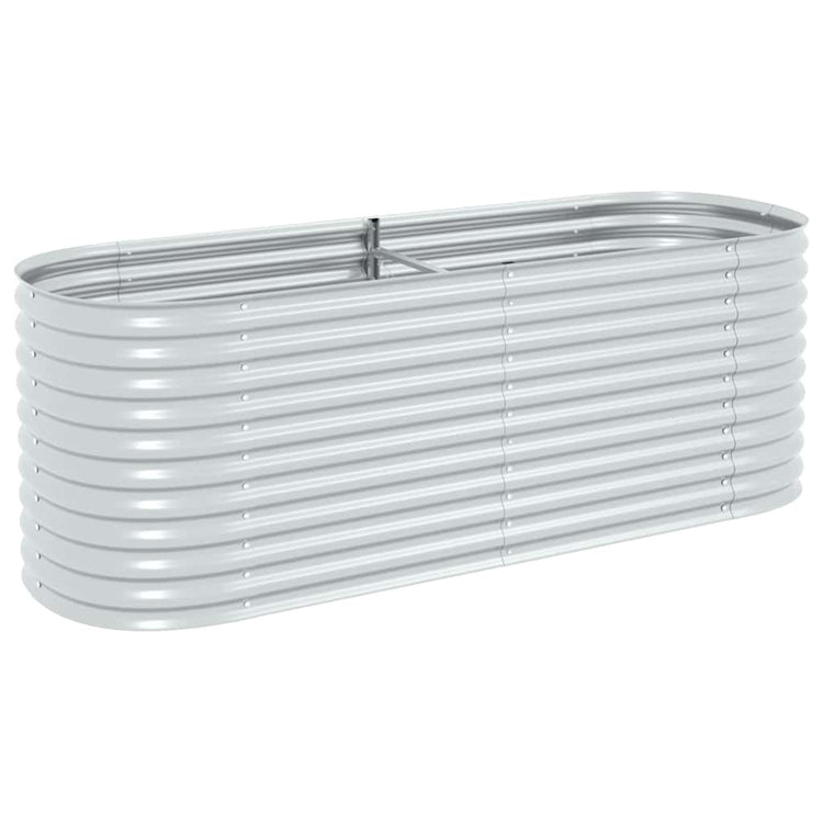 VIDAXL -Pflanzer erhöhte 240 x 80 x 81 cm verzinkte Stahl Silber
