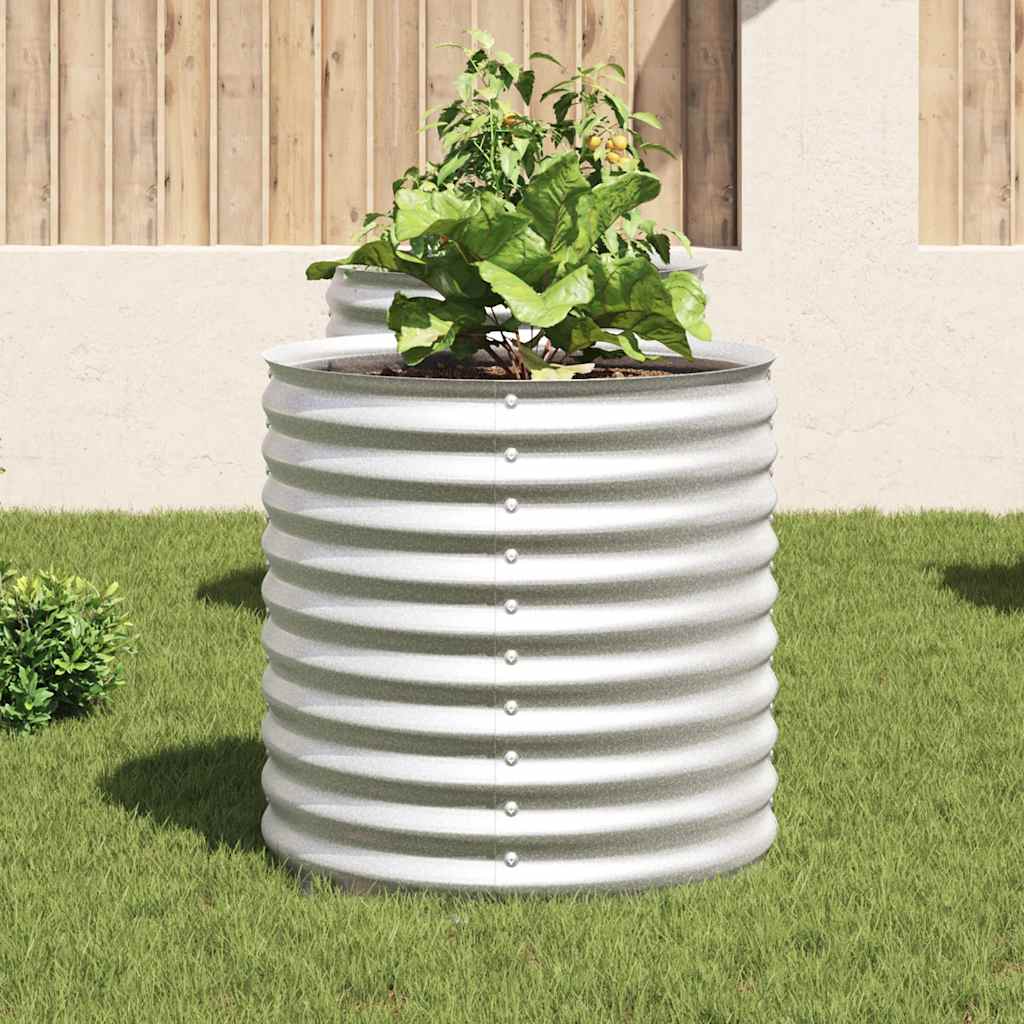 Vidaxl -Pflanzer erhöht 80 x 80 x 81 cm verzinktes Stahl Silber