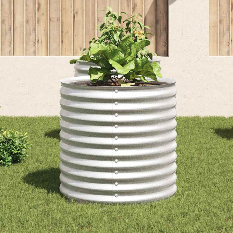 Vidaxl -Pflanzer erhöht 80 x 80 x 81 cm verzinktes Stahl Silber