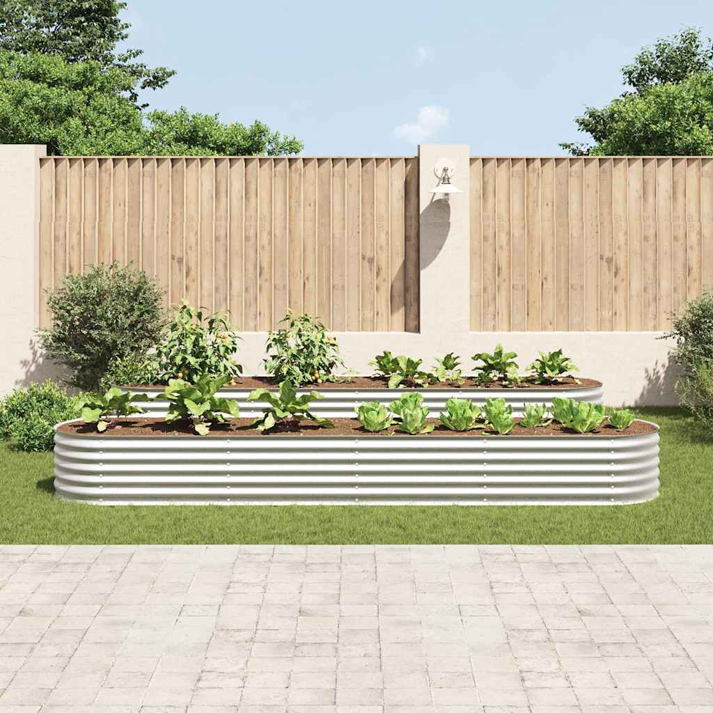Vidaxl Pflanzer Einsatz 400x80x44 cm verzinktes Stahl Silber
