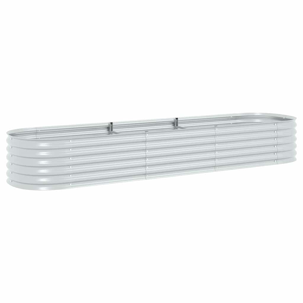 Vidaxl -Pflanzer erhöht 320x80x44 cm verzinktes Stahl Silber