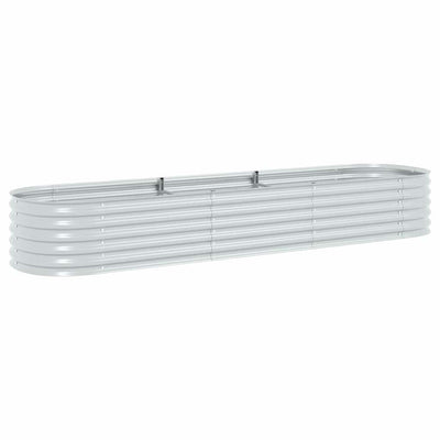 Vidaxl -Pflanzer erhöht 320x80x44 cm verzinktes Stahl Silber