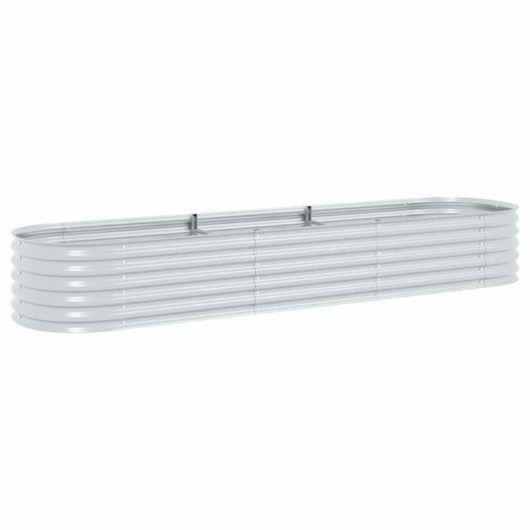 Vidaxl -Pflanzer erhöht 320x80x44 cm verzinktes Stahl Silber