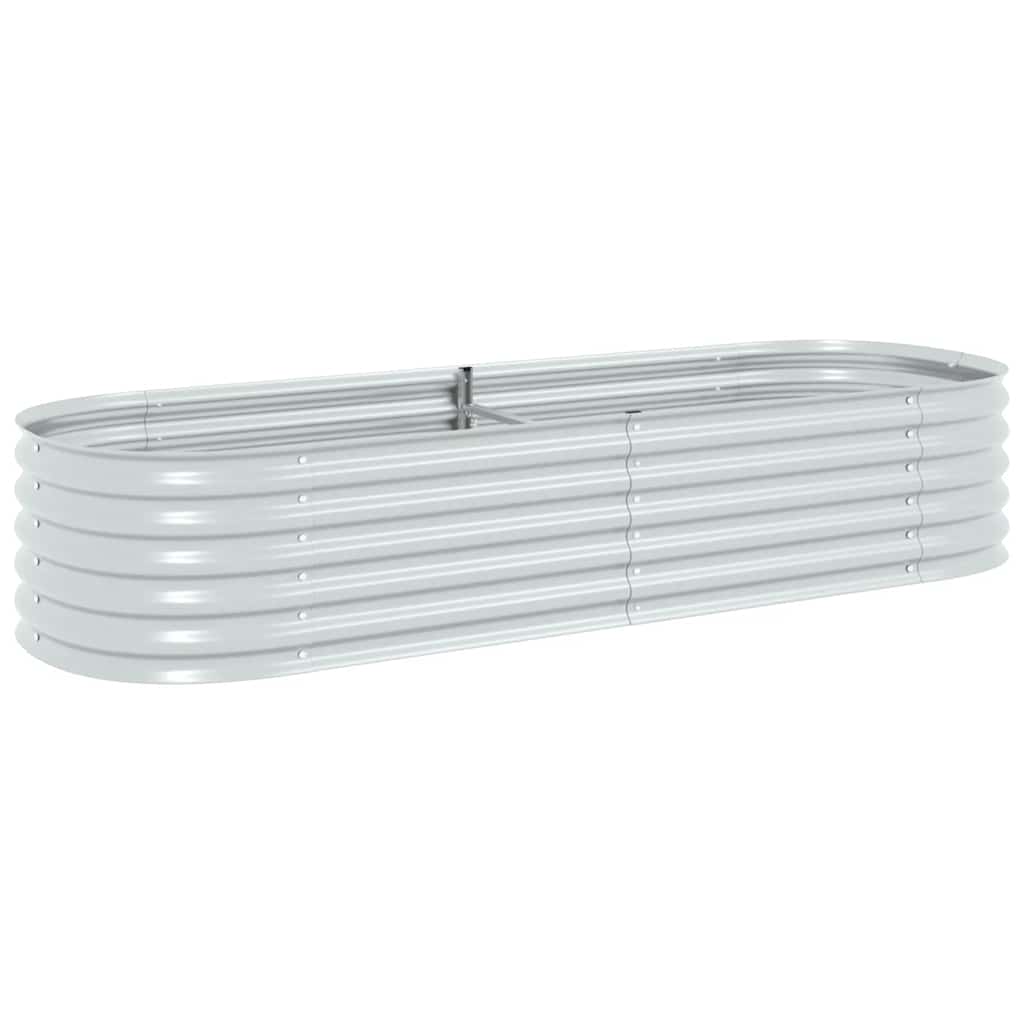 Vidaxl -Pflanzer erhöht 240 x 80 x 44 cm verzinktes Stahl Silber