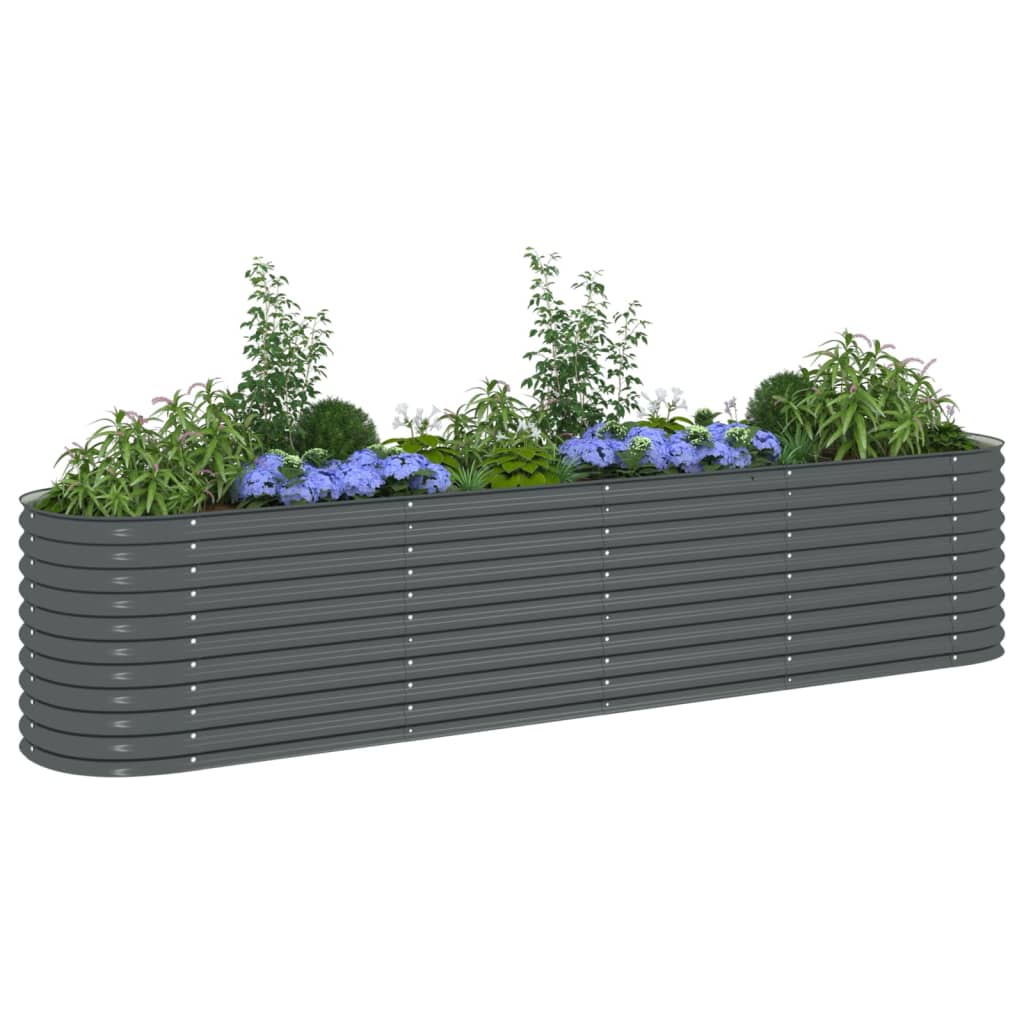 Vidaxl Pflanzer Einsatz 400x80x81 cm verzinkter Stahl grau