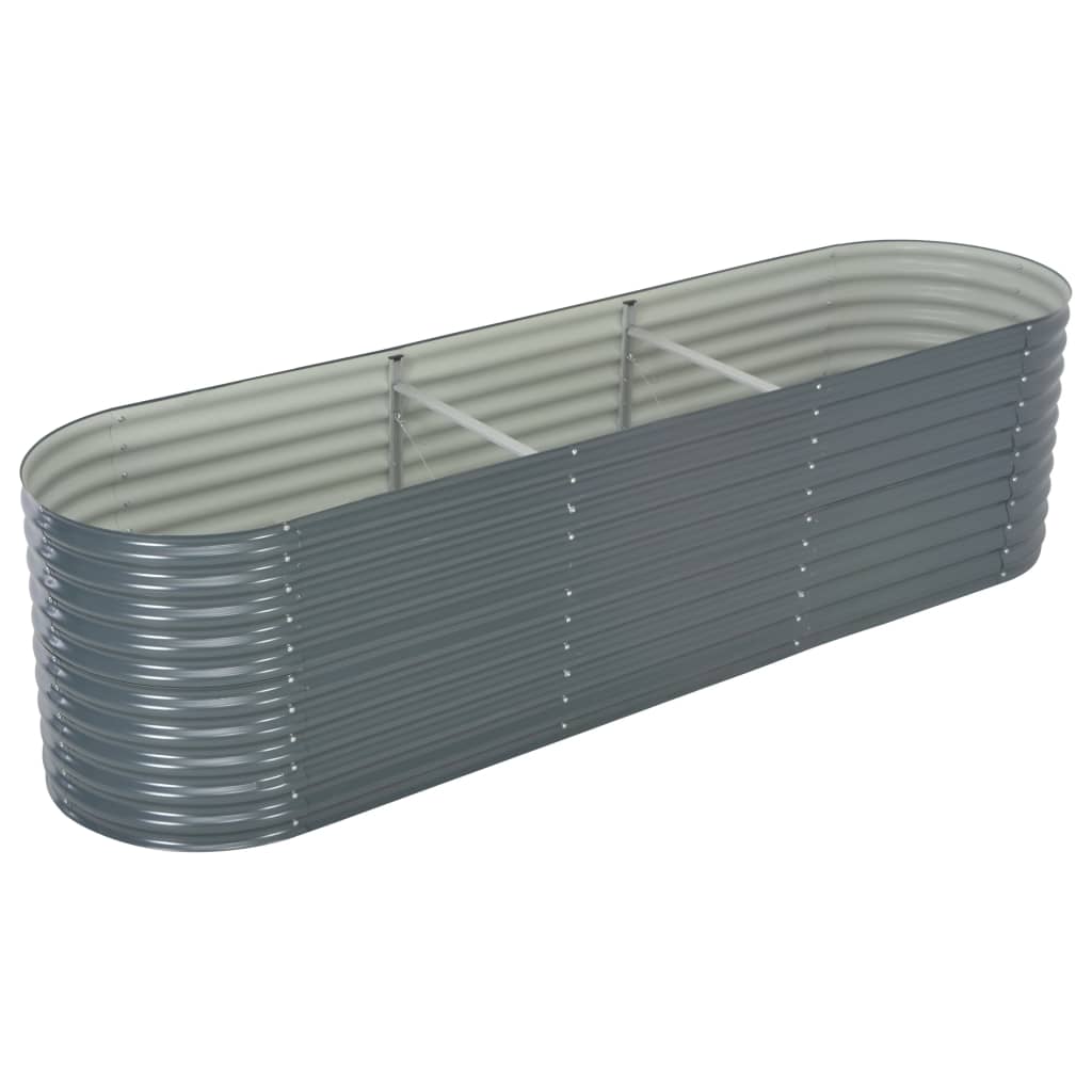 VIDAXL -Pflanzer eingefügt 320x80x81 cm verzinkter Stahl grau