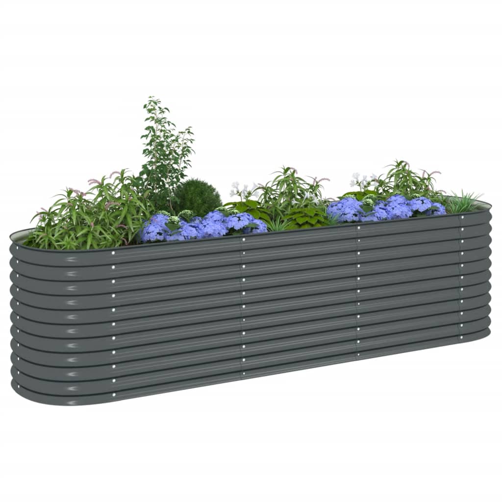 VIDAXL -Pflanzer eingefügt 320x80x81 cm verzinkter Stahl grau