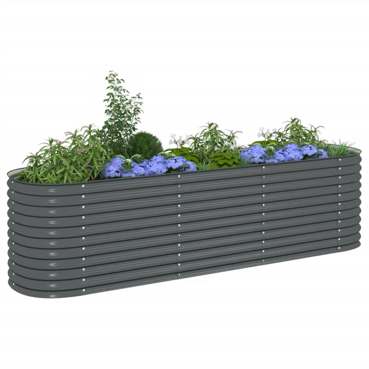 VIDAXL -Pflanzer eingefügt 320x80x81 cm verzinkter Stahl grau