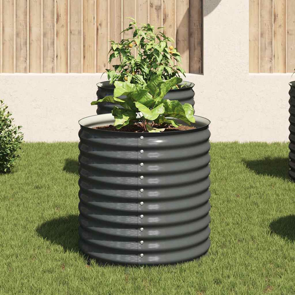 Vidaxl -Pflanzer erhöht 80x80x81 cm verzinkter Stahlgrau