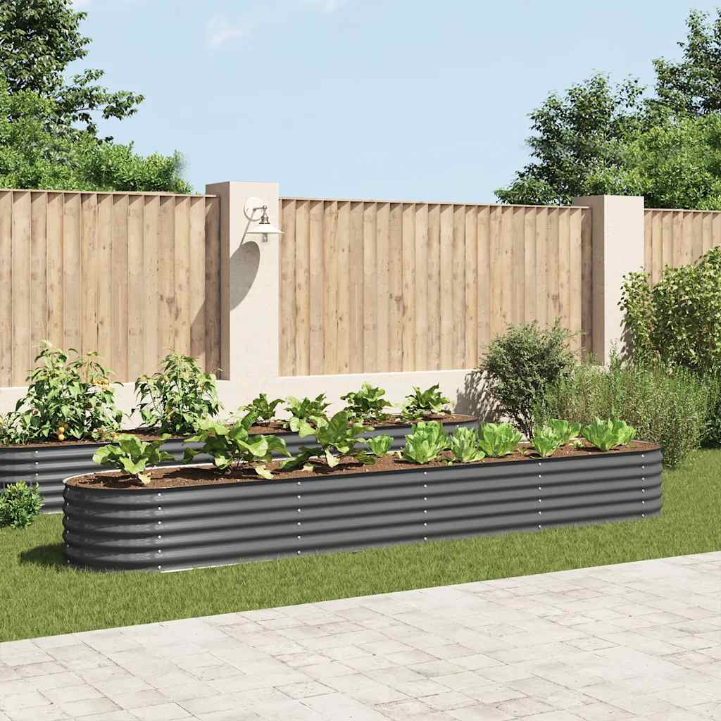 Vidaxl Pflanzer Einsatz 400x80x44 cm verzinkter Stahl grau