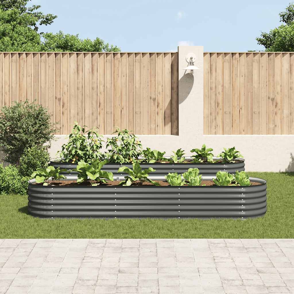 VIDAXL -Pflanzer eingefügt 320x80x44 cm verzinkter Stahl grau