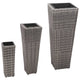 VIDAXL -Pflanzer erhöhten 3 St. Poly Rattan Gray