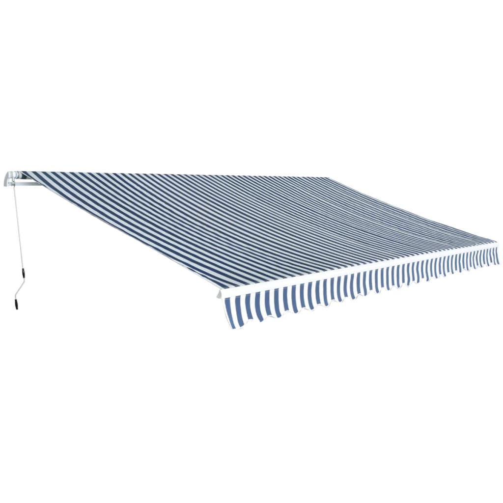 Vidaxl luifel erstreckt sich manuell 500 cm blau weiß