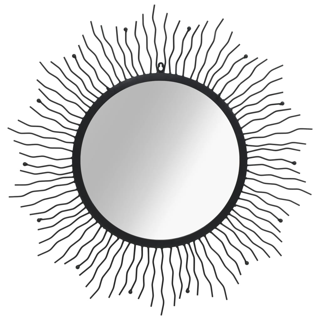 Vidaxl Garten Wandspiegel Sunburst 80 cm schwarz