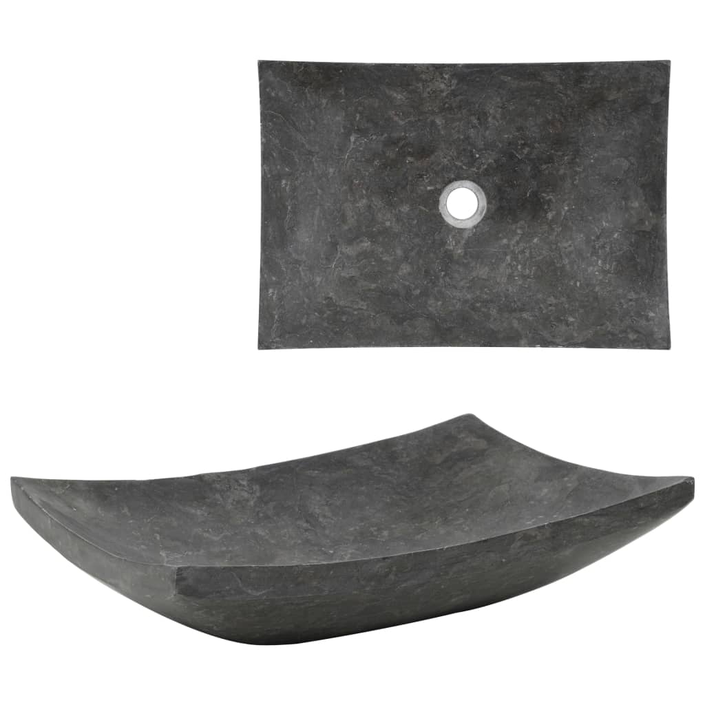 Vidaxl Sink 50x35x12 cm Marmor Schwarz