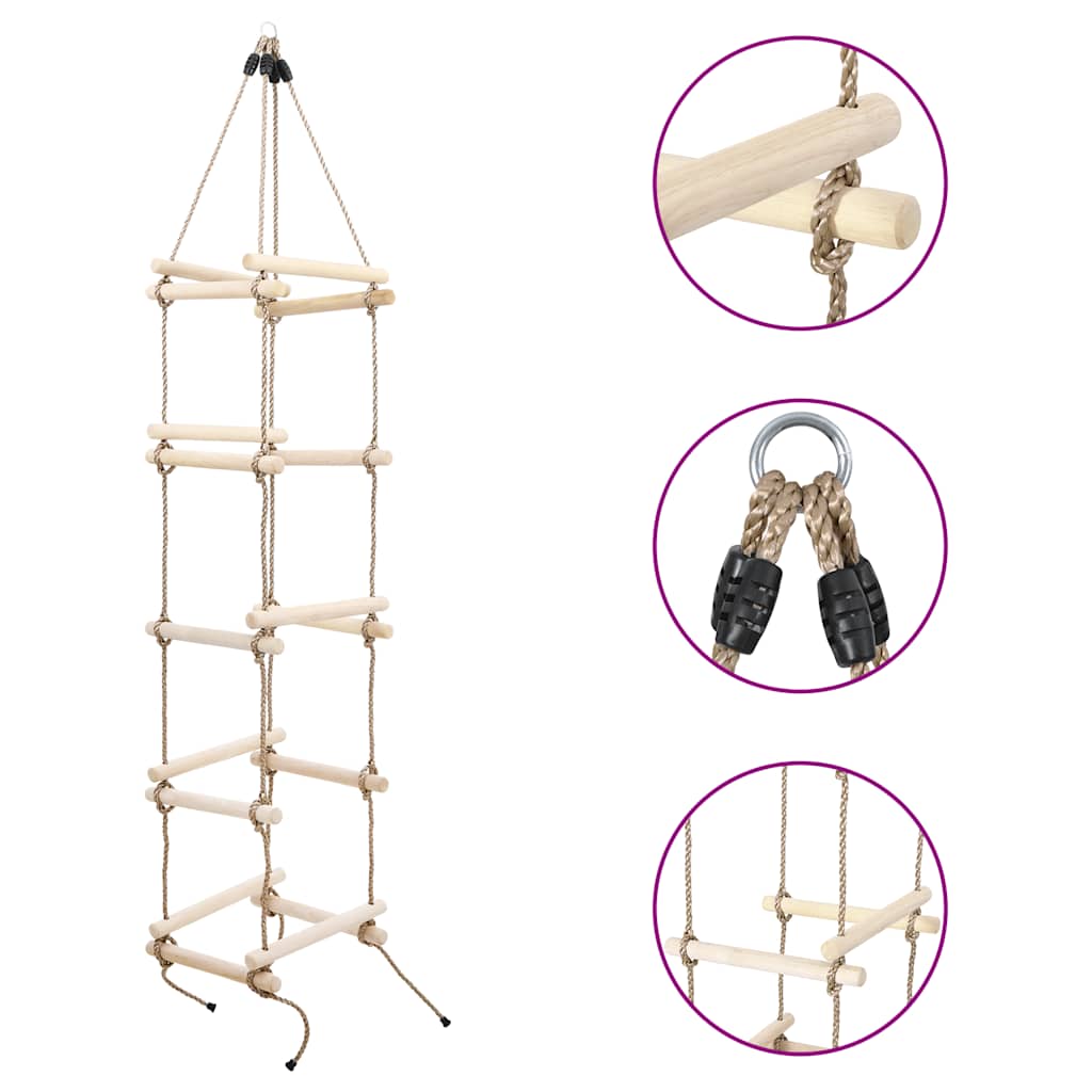Vidaxl -Seilleiter 200 cm Holz