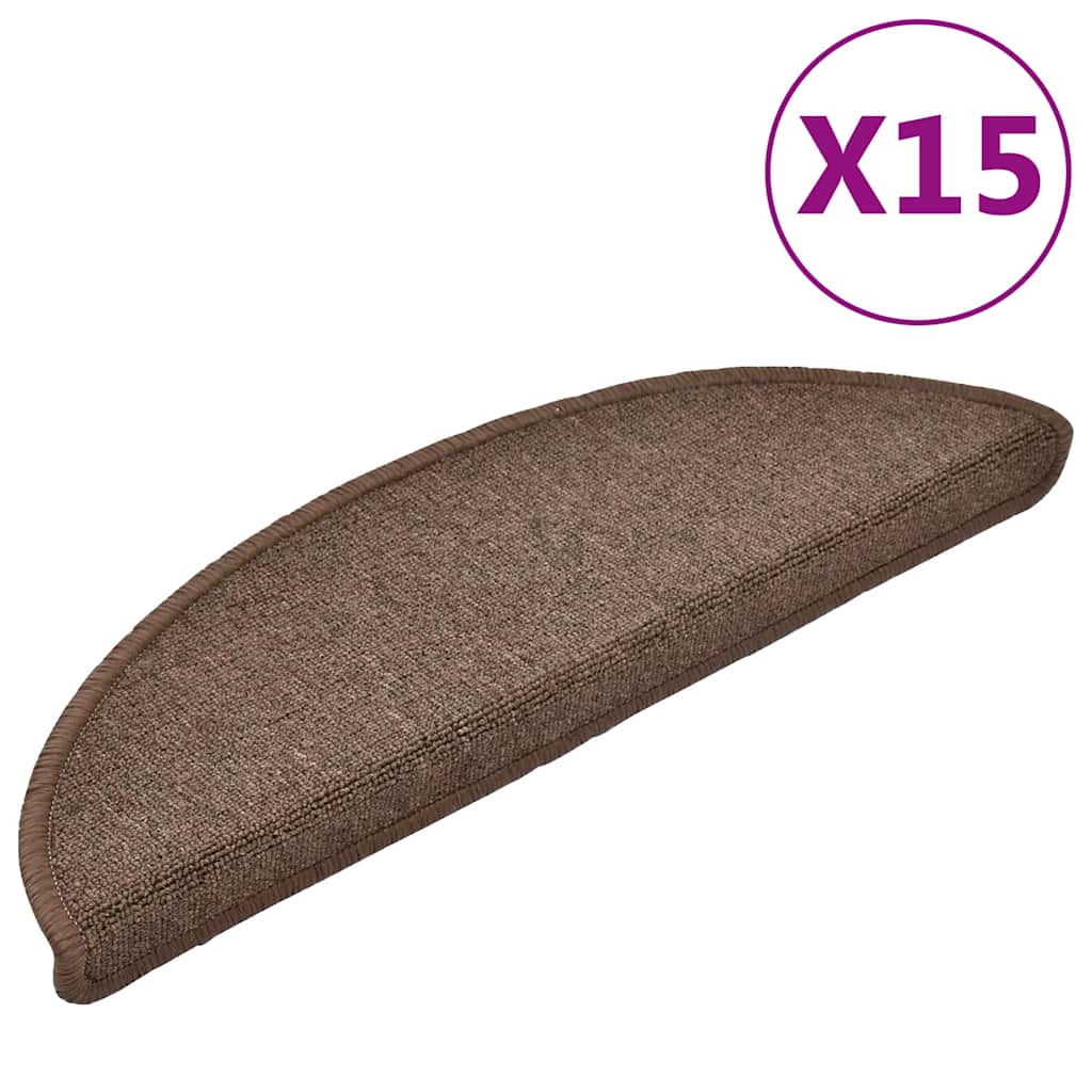 VIDAXL 15 ST Pedalmatten 56x17x3 cm Kaffeebraun