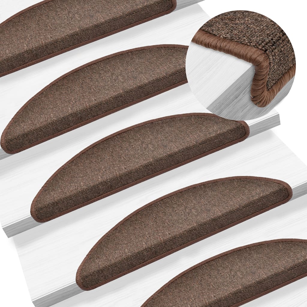 VIDAXL 15 ST Pedalmatten 56x17x3 cm Kaffeebraun