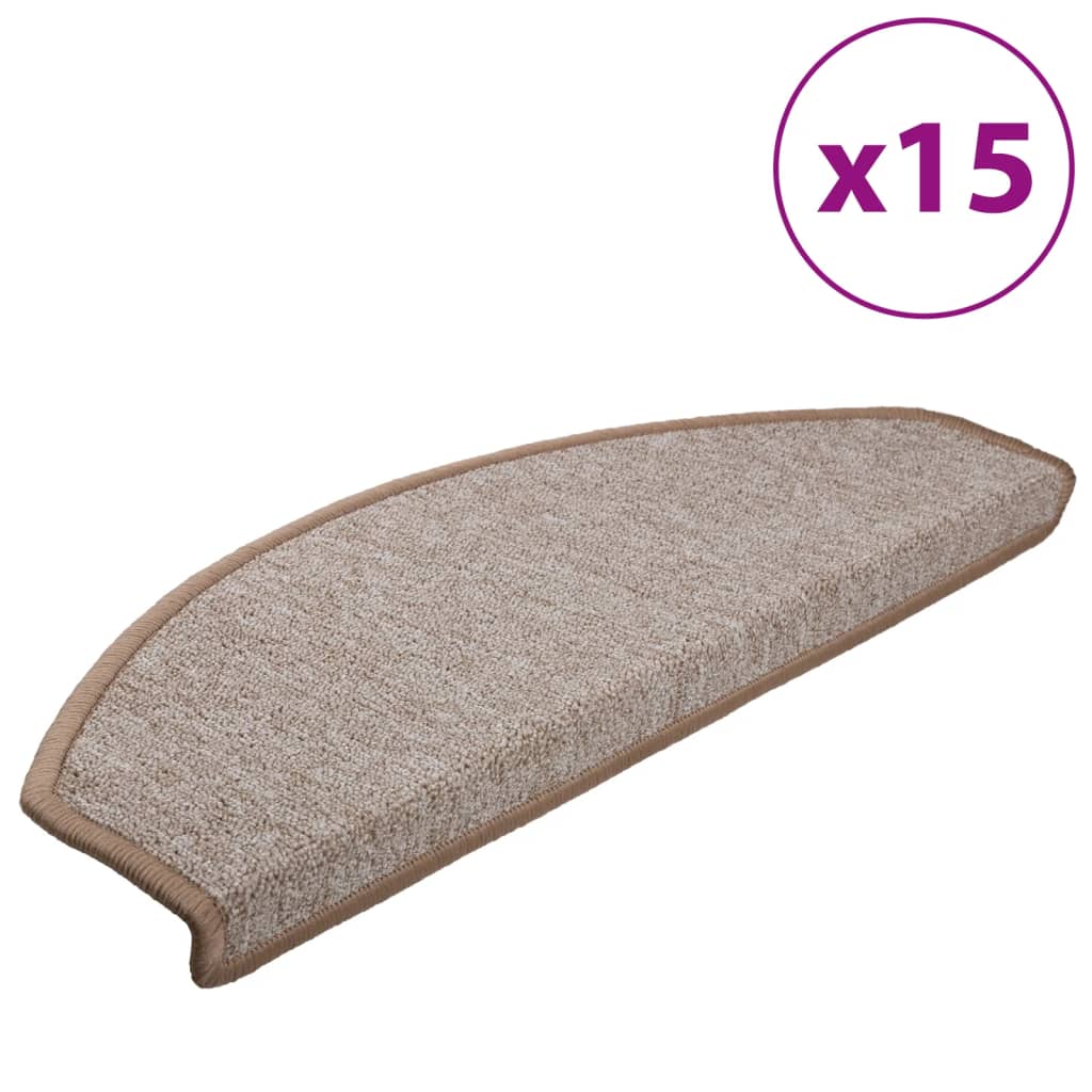 VIDAXL 15 ST Pedalmatten 65x24x4 cm hellbraun