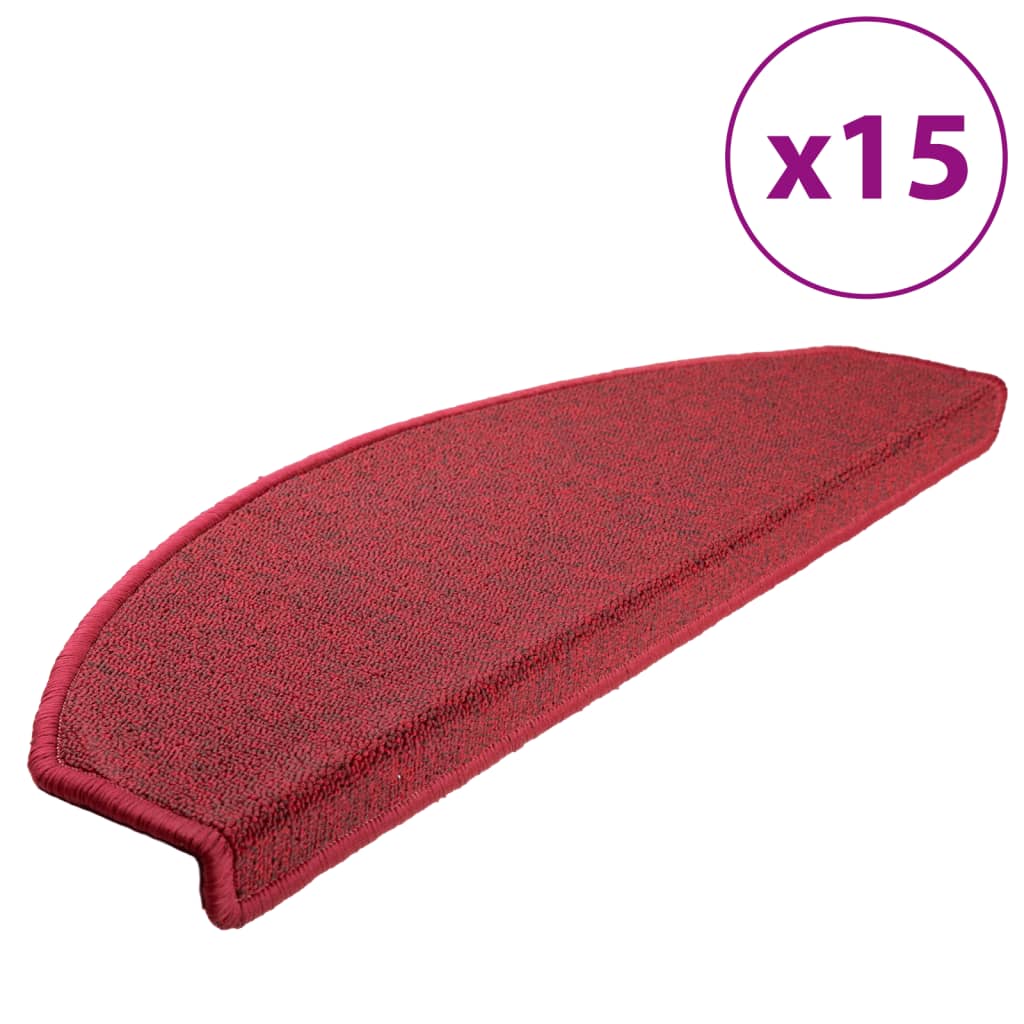 VIDAXL 15 ST -Pedalmatten 65x24x4 cm Bordeaux rot
