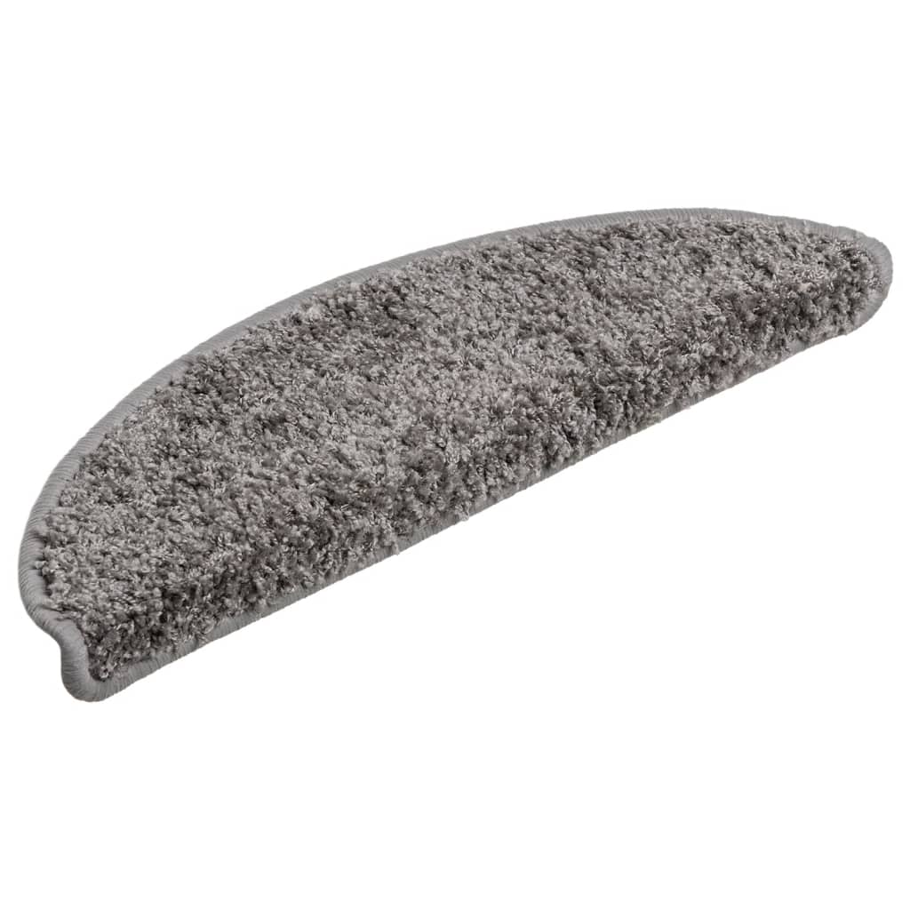 Vidaxl -Treppenmatten 15 ST 56x17x3 cm Grau