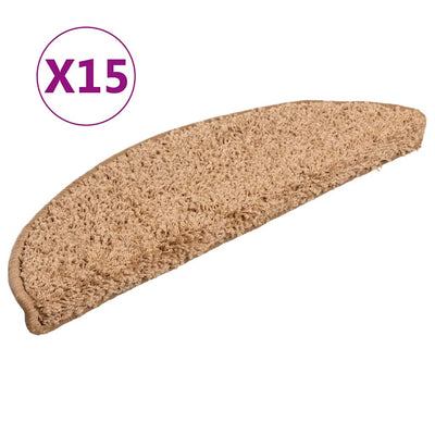 Vidaxl -Treppenmatten 15 ST 56x17x3 cm Beige